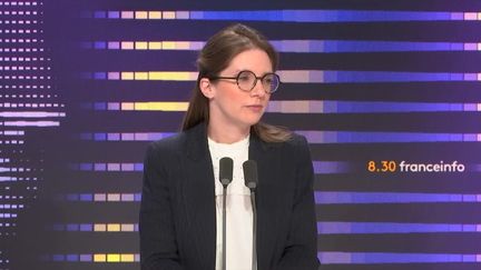 Aurore Bergé, ministre déléguée chargée de l'Égalité entre les femmes et les hommes et de la Lutte contre les discriminations, le 21 juin 2024 sur franceinfo. (FRANCEINFO / RADIO FRANCE)