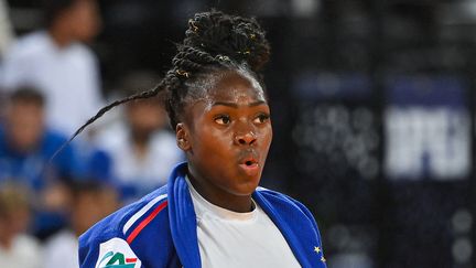 Clarisse Agbegnenou lors des championnats d'Europe, à Montpellier, le 4 novembre 2023. (SYLVAIN THOMAS / AFP)
