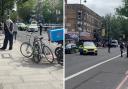 Police in Stoke Newington High Street after a shooting