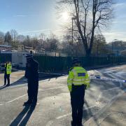 Picture from scene of triple shooting in Hackney