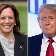 Vice President Kamala Harris, left, and former president Donald Trump