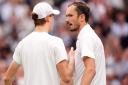 Daniil Medvedev and Jannik Sinner shake hands (Zac Goodwin/PA)