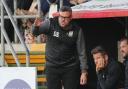 Barnet boss Dean Brennan shows his frustration