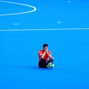 Great Britain’s Lee Morton sits dejected after losing against India (Peter Byrne, PA)