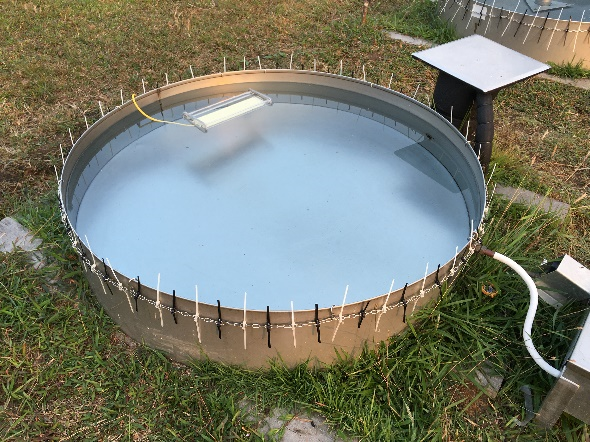 Evaporation pan at present