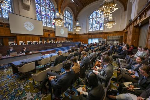 View of the ICJ courtroom 