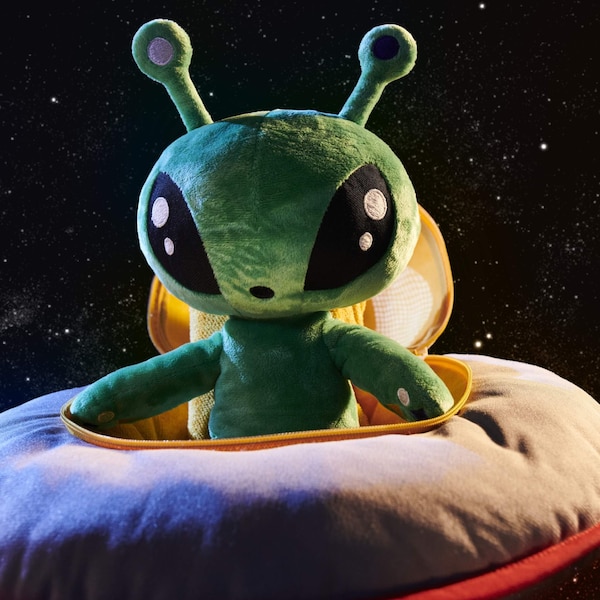 AFTONSPARV green alien soft toy in space toy