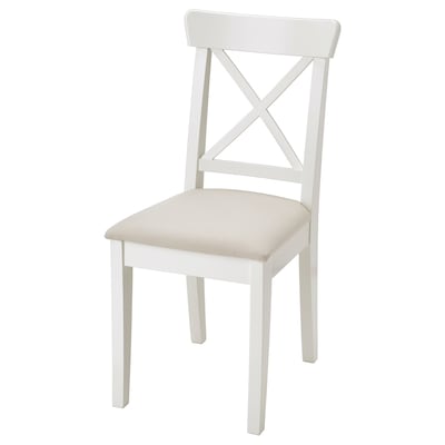 INGOLF Chair, white/Hallarp beige