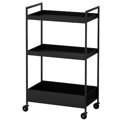 NISSAFORS Utility cart, black, 19 7/8x11 3/4x32 5/8 "