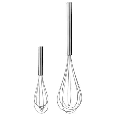 PÅBJUDA Whisk, set of 2, stainless steel