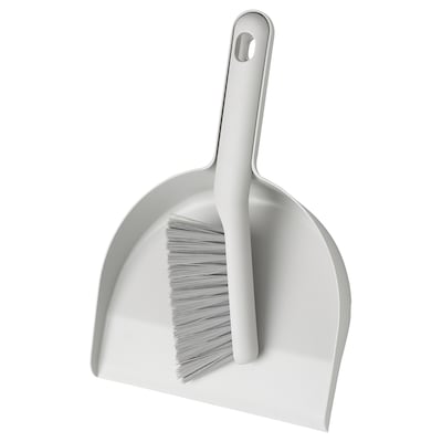 PEPPRIG Dust pan and brush, gray