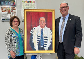 Portrait of Rabbi Lewin unveiled