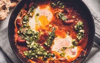 Chris Baber: Pesto Baked Eggs