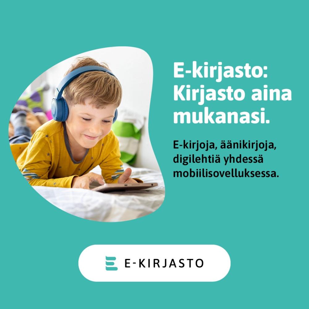 E-kirjasto: e-kirjoja, äänikirjoja, digilehtiä yhdessä mobiilisovelluksessa.