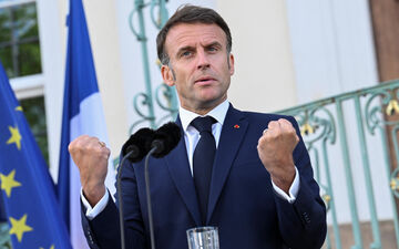 Emmanuel Macron a tenu un discours ce mardi 28 mai depuis l'Allemagne. Reuters/Annegret Hilse