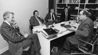Interview de François Mitterrand au siège du PS le 9 janvier 1978 par Philippe Grumbach, Albert du Roy, Robert Schneider et Yann de L'Ecotais