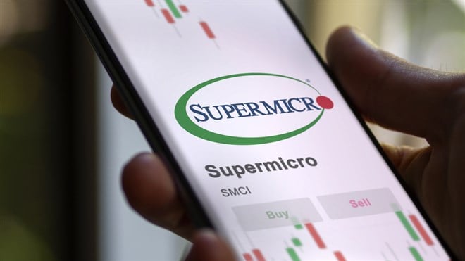 Super Micro logo on smartphone screen