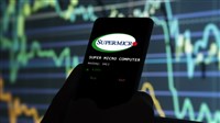 Super Micro stock market logo on smartphone screen