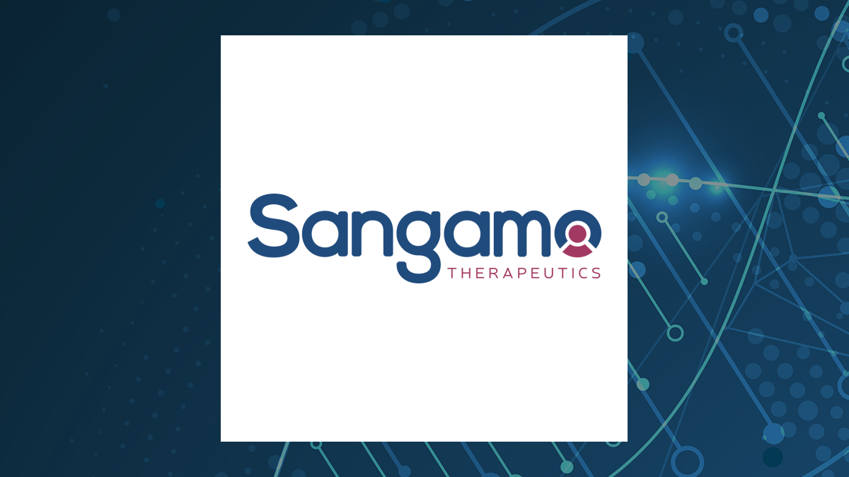 Sangamo Therapeutics logo with Medical background