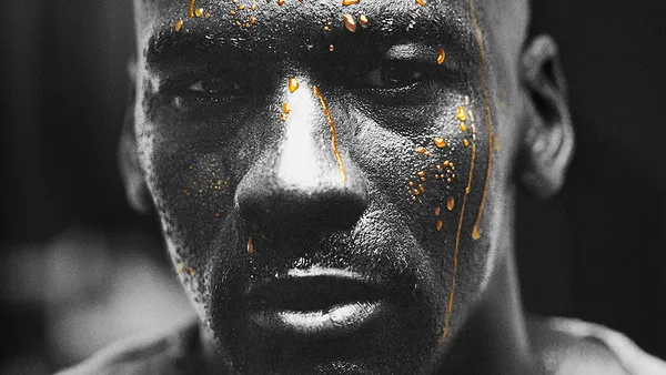 A black and white portrait of Michael Jordan, seen dripping in Gatorade-colored sweat, as part of the return of the PepsiCo marketer's "Is It In You?" tagline.