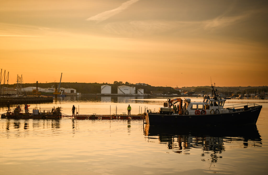 Installation of Seawater Life Support Research Aquarium pipeline