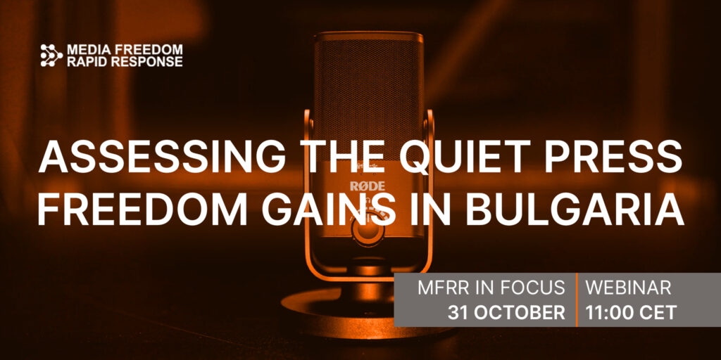 In this webinar on press freedom in Bulgaria organised by the MFRR, we’ll hear from a leading newspaper editor, a media expert and press freedom advocate, and one of the country’s top media lawyers about the major developments in the country in the last year.