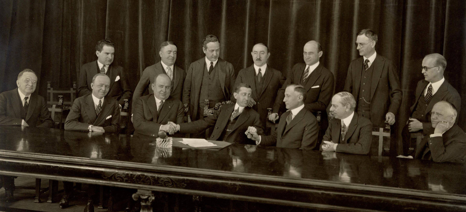 Photo of the first meeting of the Motion Picture Producers and Distributors of America (MPPDA) in 1922