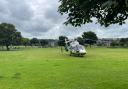 The air ambulance landed in Vulcan Park, Workington