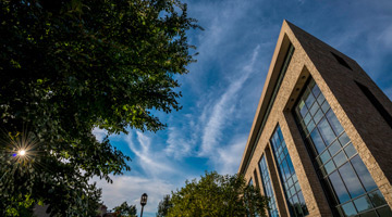 Picture of the corner of a Northwestern Building