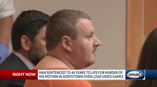 Thomas Humphrey is sentenced to 40 years to life for killing  his mother. (WMUR-TV)