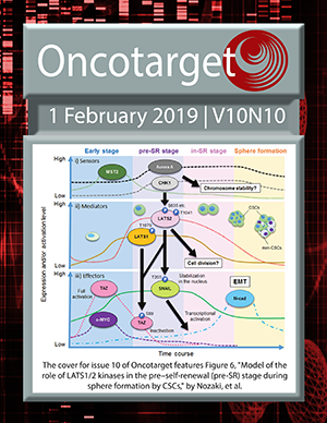 Journal Cover for Oncotarget V10N10