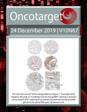 Journal Cover for Oncotarget V10N67