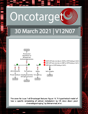 Journal Cover for Oncotarget V12N7