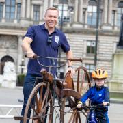 Sir Chris Hoy with Ollie Smart aged 4