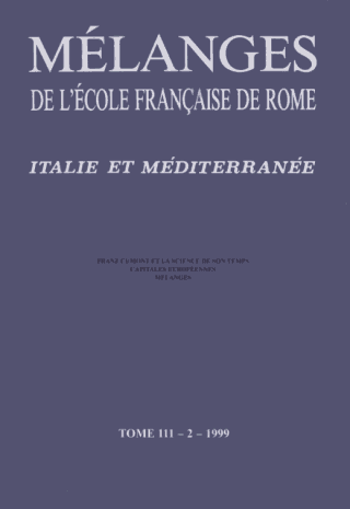 vignette collection Mélanges de l'école française de Rome