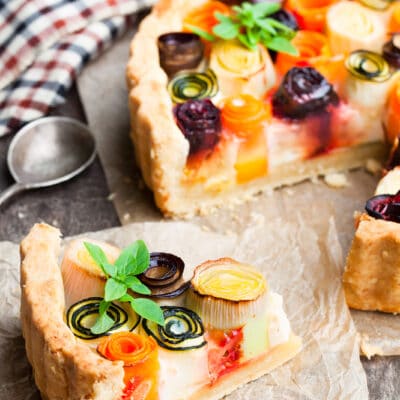 Открытый пирог с овощами - рецепт с фото