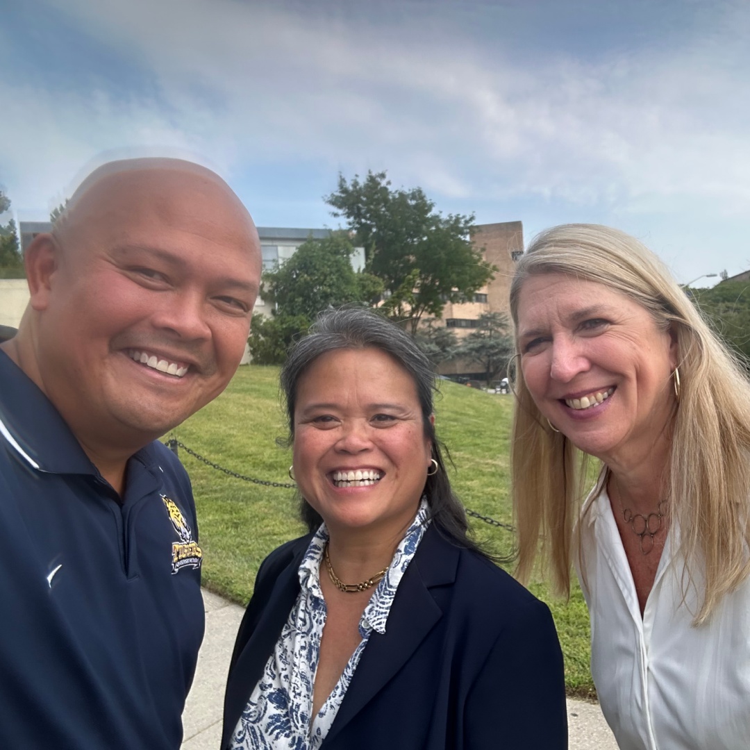 Vice President Mitra and President Mangino with Reine Sarmiento, Vice Chancellor for Enrollment Management (CUNY)