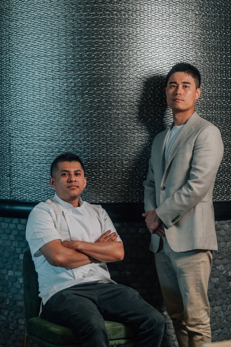 Chef de cuisine Román Andrés, left, of Siempre, J.B., and chef Min Kim, head of food and beve ...