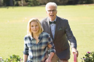 THE GOOD PLACE --  "Everything Is Fine" Episode 101--  Pictured: (l-r) Kristen Bell as Eleanor, Ted Danson as Michael -- (Photo by: Justin Lubin/NBC)