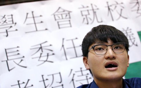 HKU student union president Billy Fung Jing-en was dubbed fai tsing when he broke the university governing council's confidentiality rules. Photo: Felix Wong