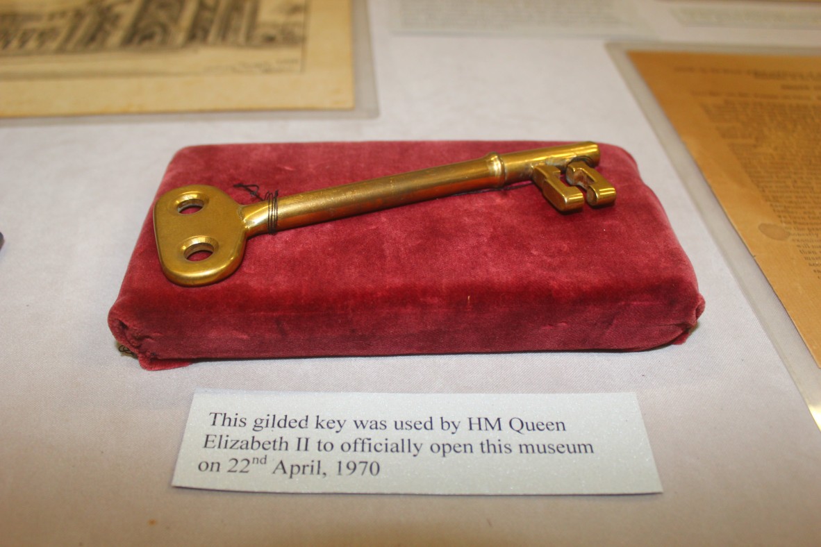 The official key used to re-open the James Cook Museum on 22 April 1970 is on display in the Cooktown Museum. 