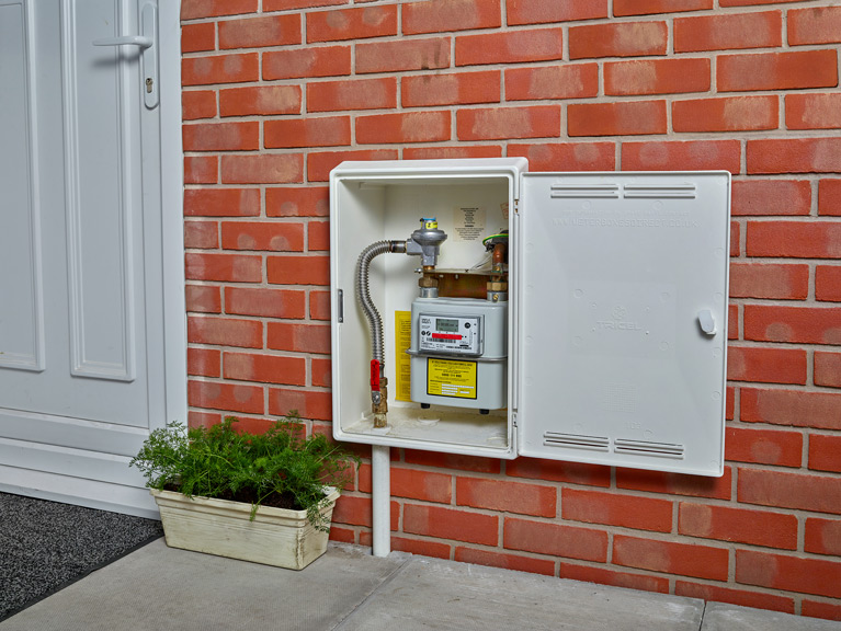 An outdoor gas smart meter.