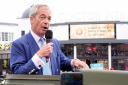 Reform UK leader Nigel Farage gives a speech to supporters on Clacton Pier in Essex, while on the General Election campaign trail (Ian West/PA)