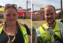 Nia and Luke from Bridgwater, stewarding at Glastonbury Festival