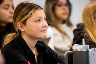 Student listens during a lecture