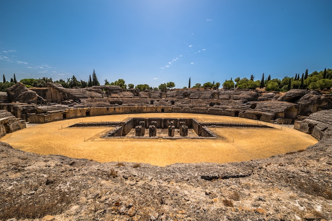 The ruins of Italica, an ancient Roman city and birthplace of emperors Trajan and Hadrian