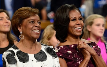Robinson with Michelle Obama at the Democratic National Convention in 2012