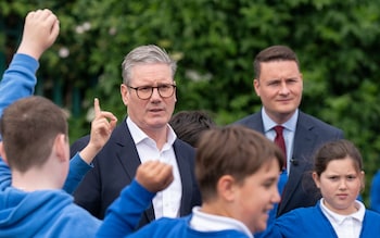 Labour Party leader Sir Keir Starmer and shadow health secretary Wes Streeting, during a visit to Whale Hill Primary School in Eston