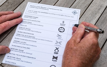 General election postal ballot for the newly reorganised Lothian East constituency