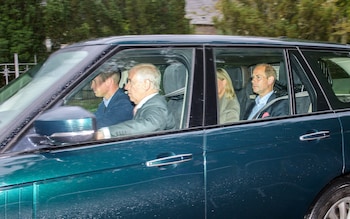 Prince William drives the quartet from the airport to Balmoral